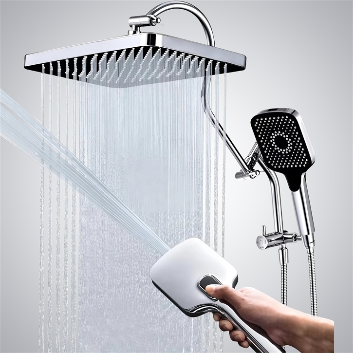 Fontana Aix-les-Bains Chrome 13" Shower Head With Handheld Sprayer Set
