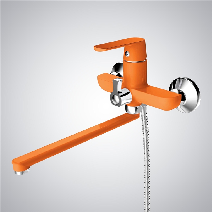 Fontana Chambord Red Bath Faucet and Hand Shower Set