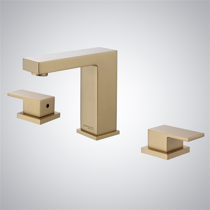 Fontana Corbeil-Essonnes Brushed Gold Double Handle Bathroom Basin Faucet