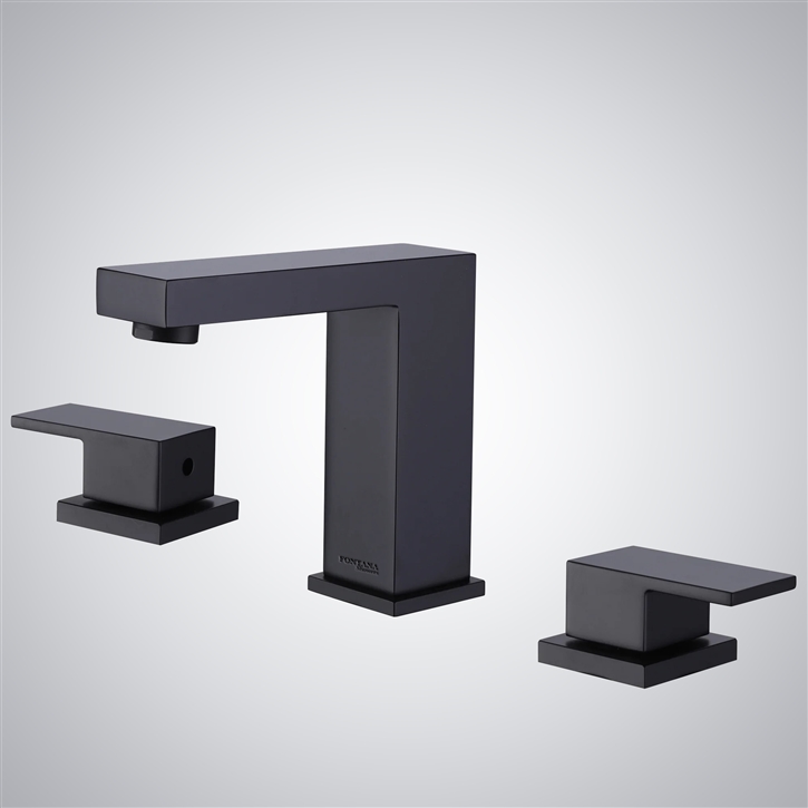 Fontana Corbeil-Essonnes Matte Black Double Handle Bathroom Basin Faucet