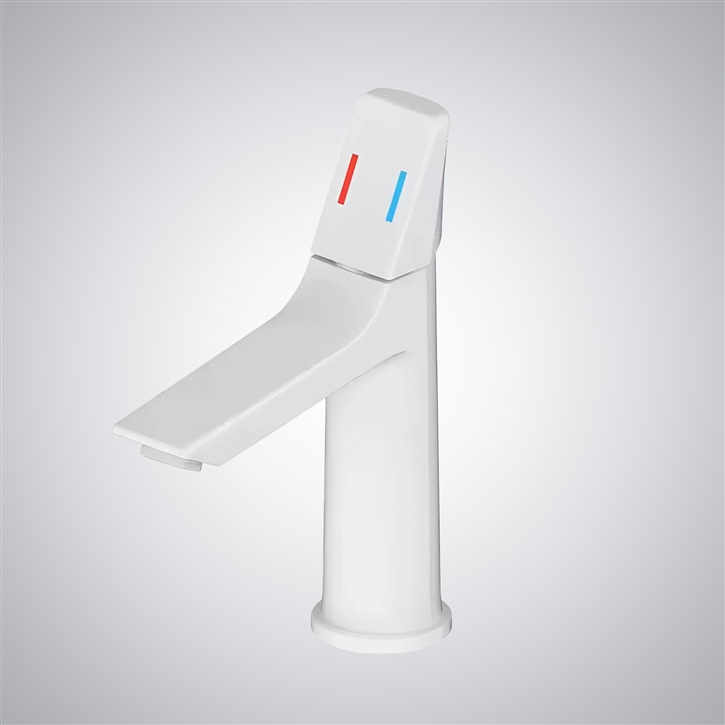 Fontana Digne-les-Bains White Single Handle Stainless Steel Basin Faucet
