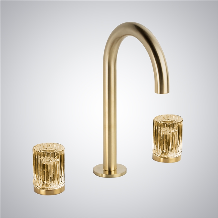 Fontana Mont-de-Marsan Brushed Gold Double Handle Brass Bathroom Basin Faucet