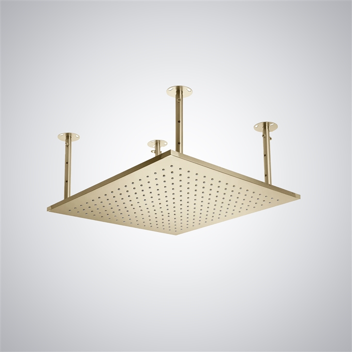 Fontana Goussainville Champagne Ceiling Mounted Rainfall Luxury LED Shower Head