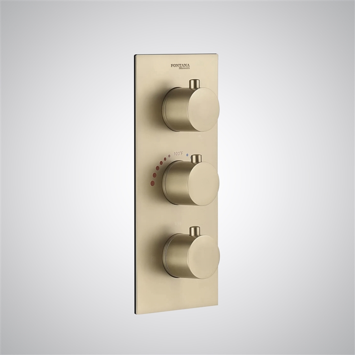 Fontana Goussainville Champagne Wall Mounted Digital Display Shower ...