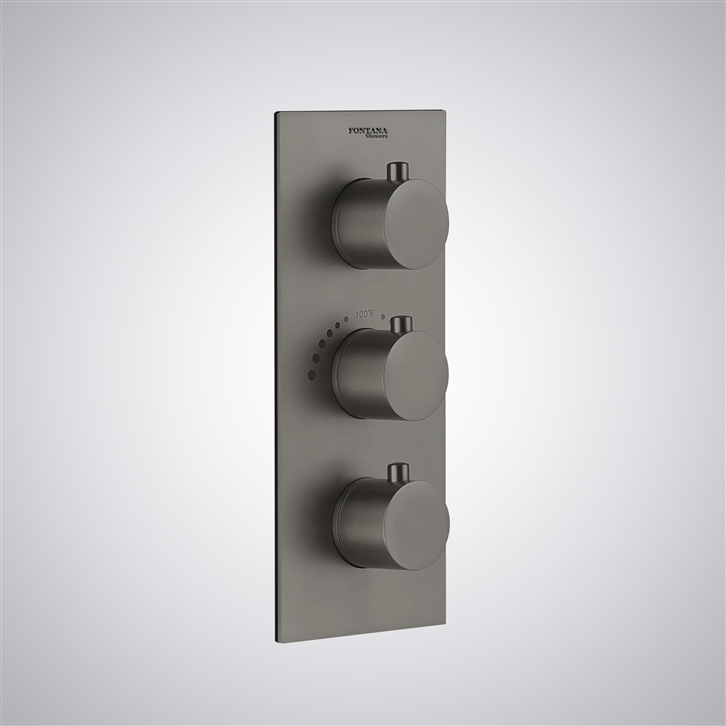 Fontana Goussainville Gun Metal Gray Wall Mounted Shower Mixer ...