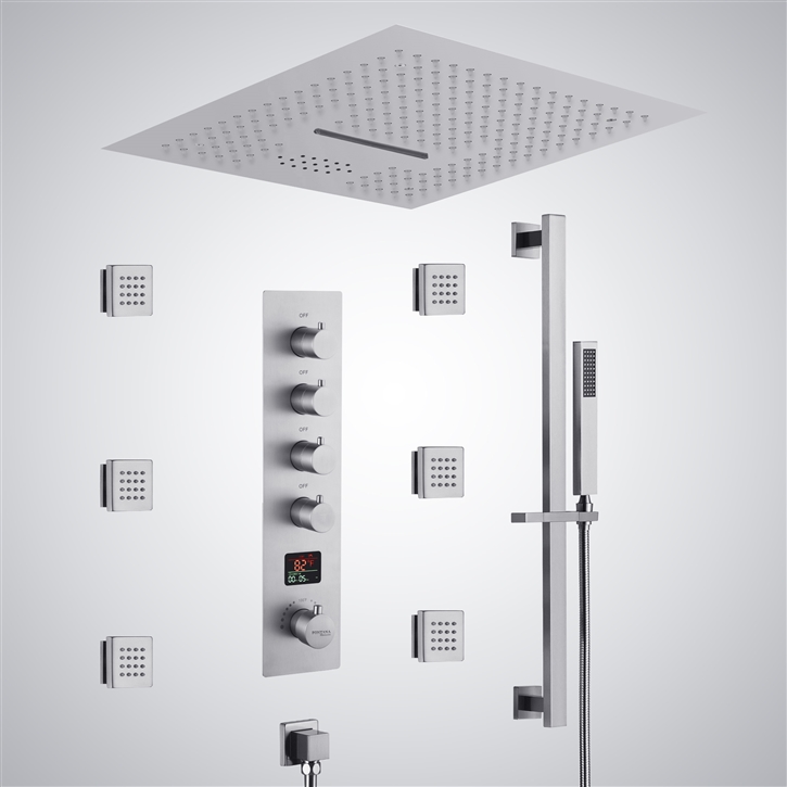 Fontana Moulineaux Chrome Digital LED Music Luxury Shower Set