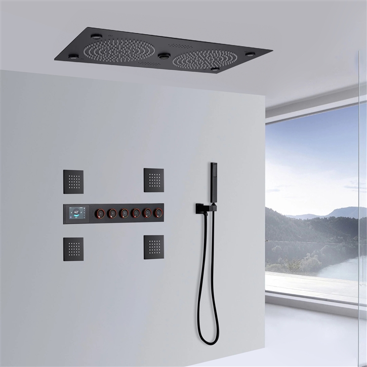 Fontana Rhone-Alpes Matte Black Musical LED Digital Shower Set