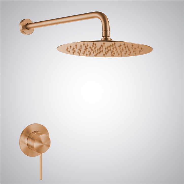 Fontana Modern Marseille Rose Gold Finish In Rainfall Shower Head Set