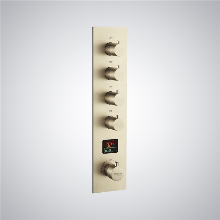 Fontana Le Puy Champagne Thermostatic Digital Display LED Shower ...