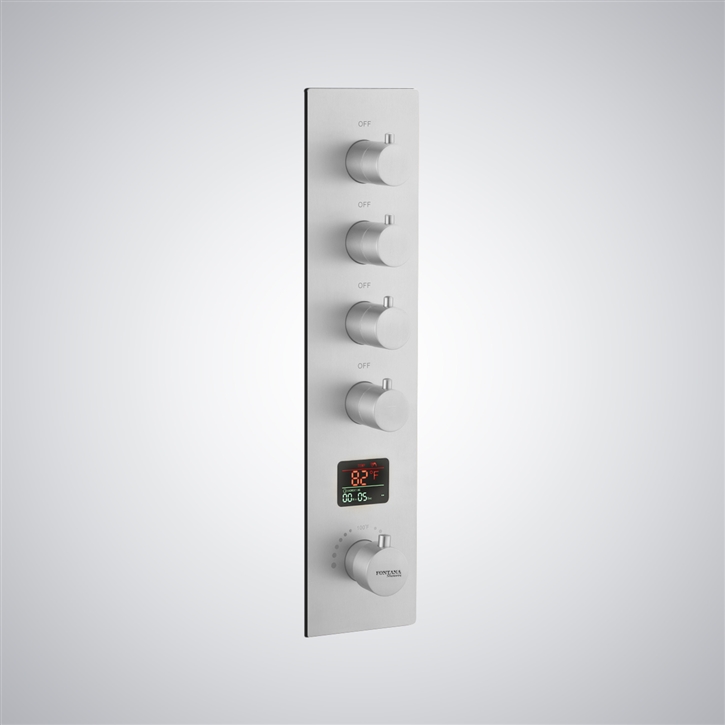 Fontana Le Puy Matte White Thermostatic Digital Display LED Shower ...