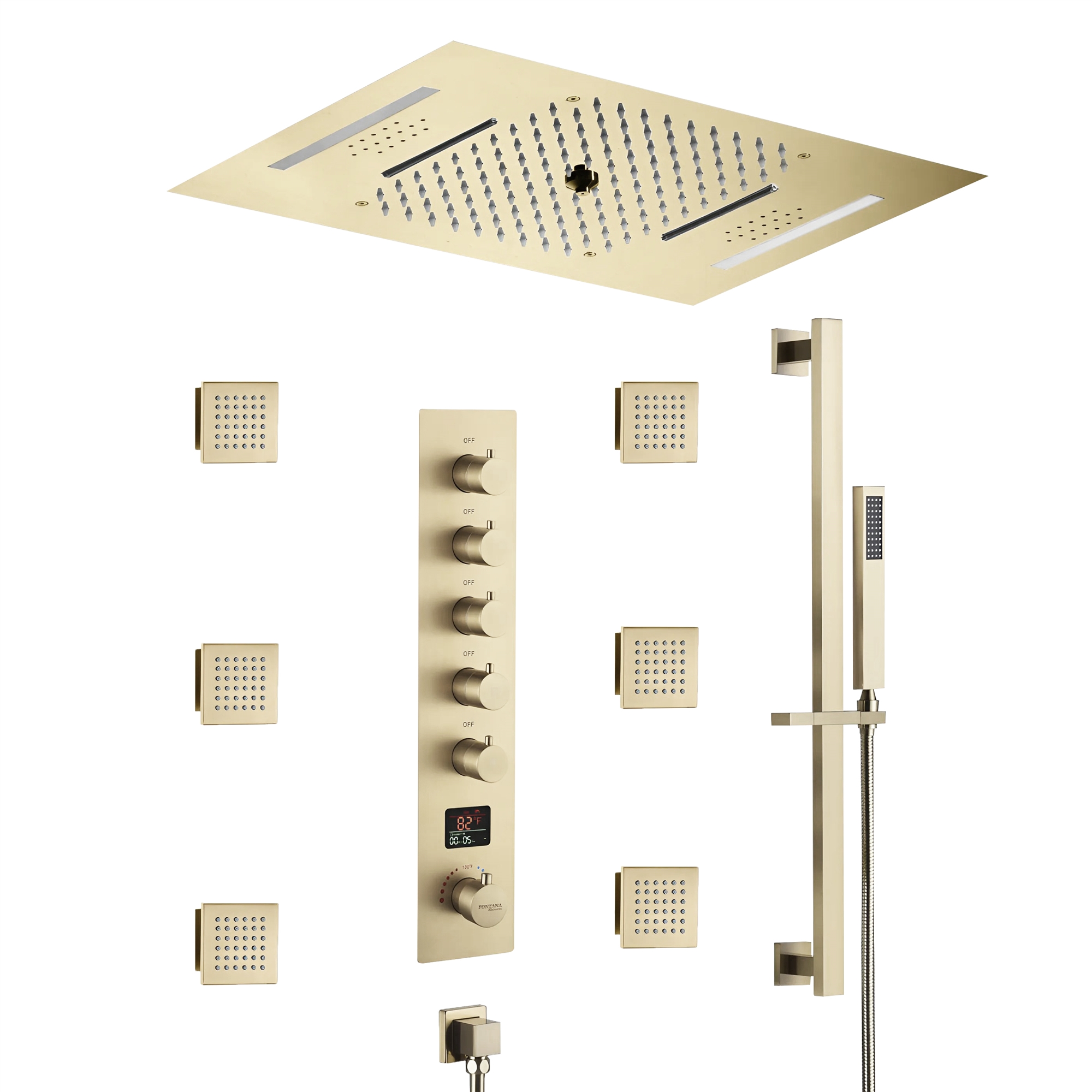 Fontana Sainte-Marie Champagne Thermostatic Digital Display Luxury ...