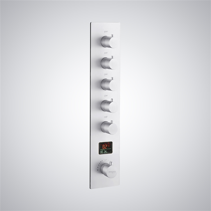 Fontana Gaillard Matte White Digital Display Thermostatic Shower Mixer