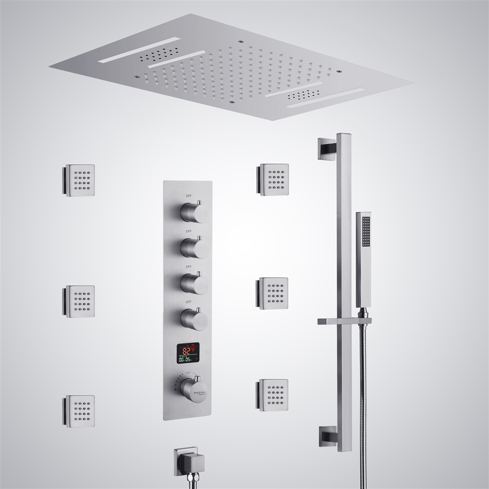 Fontana Le Portel Chrome Digital 4 Function Luxury Shower Set
