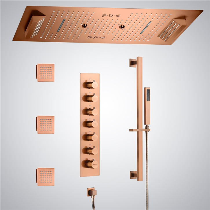 Fontana Soissons Rose Gold 6 Function Music Shower Set