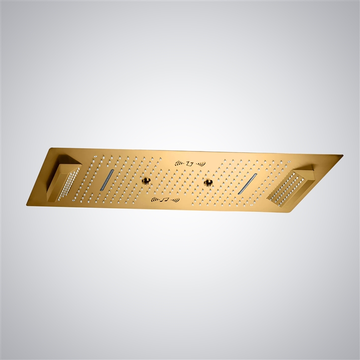 Fontana Milanese Gold 4-Function Luxury LED Shower Head | Luxury Modern ...