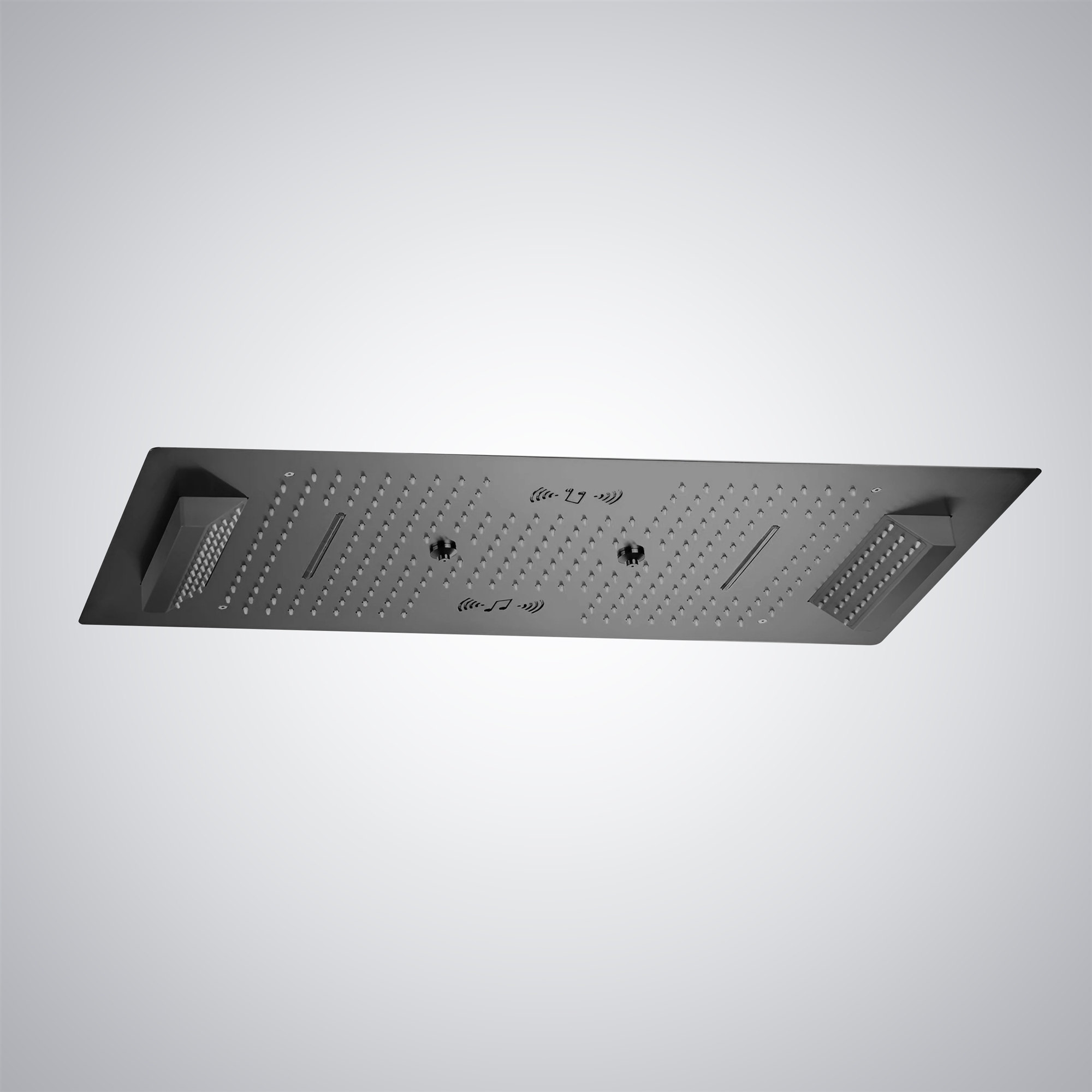 Fontana Milanese Gun Metal Gray 4-Function Luxury LED Shower Head With Music