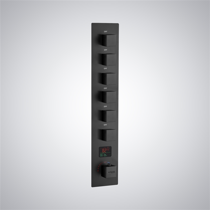Fontana Le Puy-en-Velay Matte Black Thermostatic Digital Luxury Shower Mixer