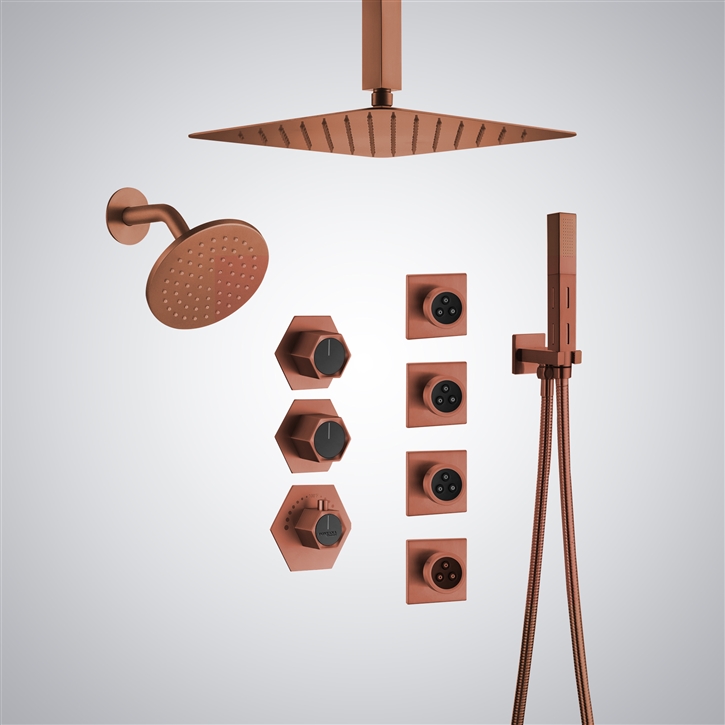 Fontana Azay-le-Rideau Oil Rubbed Bronze Hot And Cold Split Type Shower Set