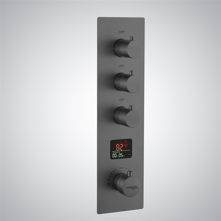 Fontana VendÃ´me Gun Metal Gray LCD Display And Thermostatic Luxury Shower Mixer