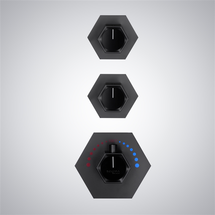Fontana Charleville-Mezieres Matte Black Thermostatic Shower Mixer