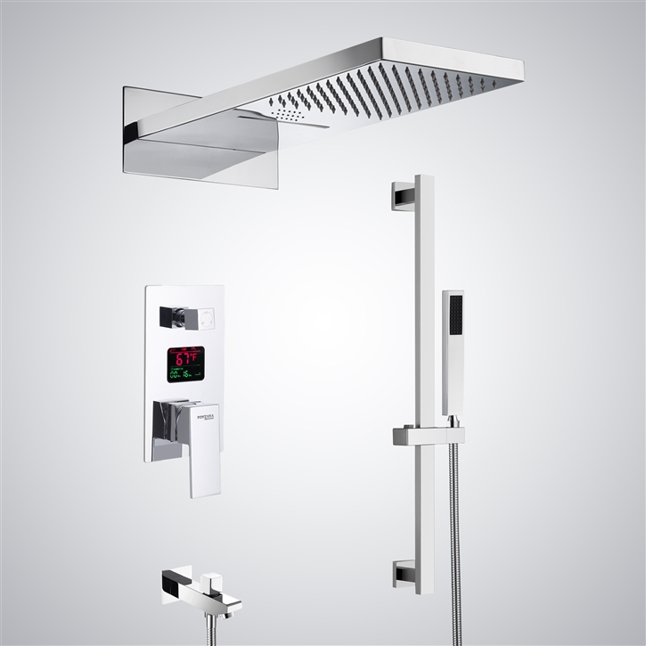 Fontana Chalon-sur-Saone Chrome Multifunctional LED Music Luxury Shower Set