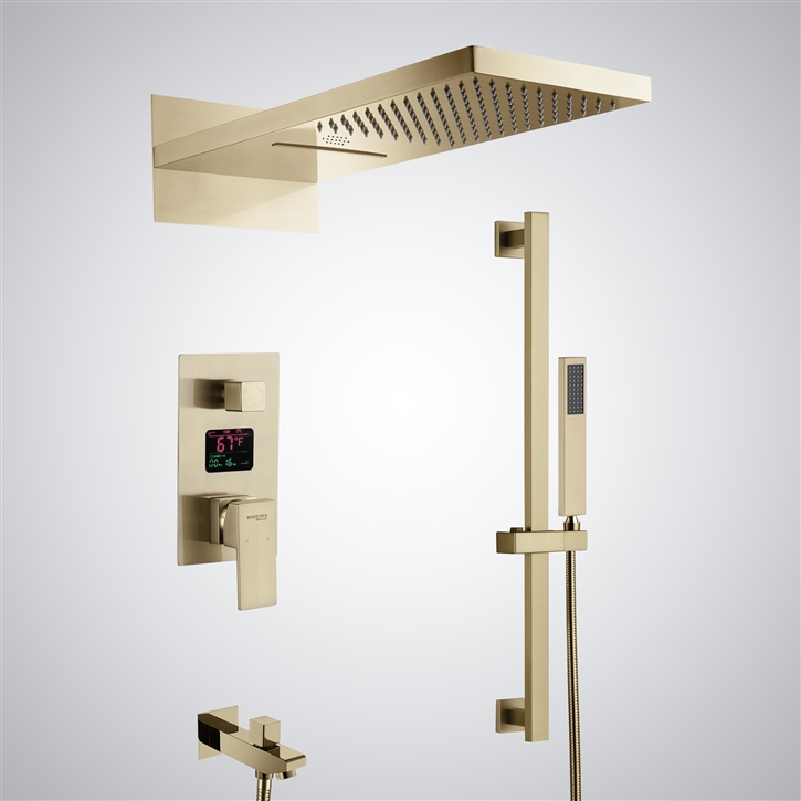 Fontana Chalon-sur-Saone Champagne Multifunctional Display Luxury Shower Set With Music