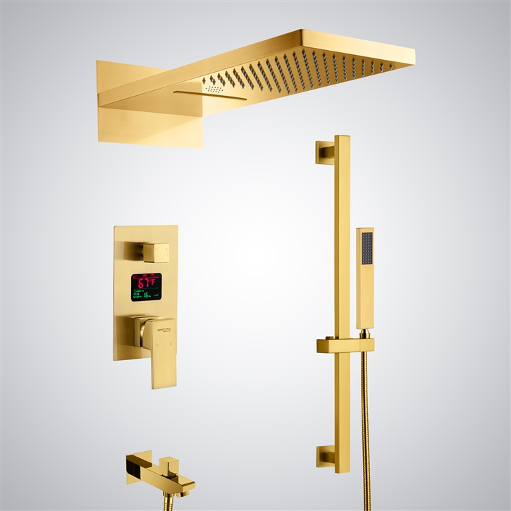 Fontana Chalon-sur-Saone Gold Multifunctional LED Music Luxury Shower Set