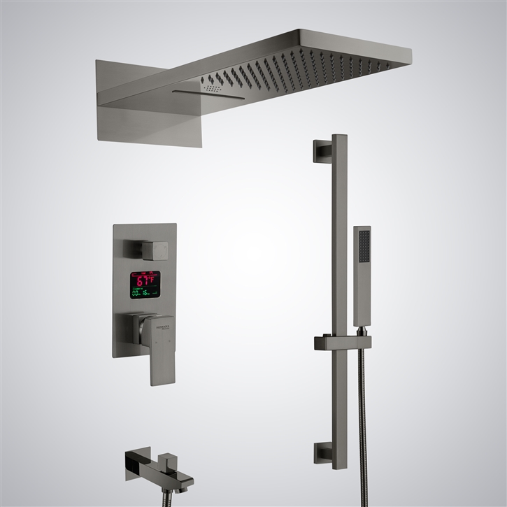 Fontana Chalon-sur-Saone Gun Metal Gray Multifunctional Digital Display Music Shower Set