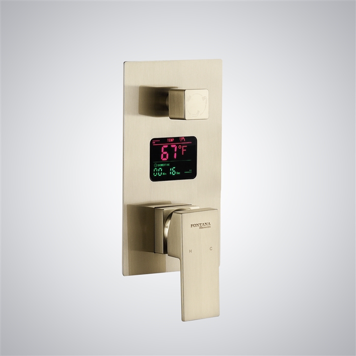 Fontana Pointe-a-Pitre Champagne Multifunctional Digital Display Shower ...