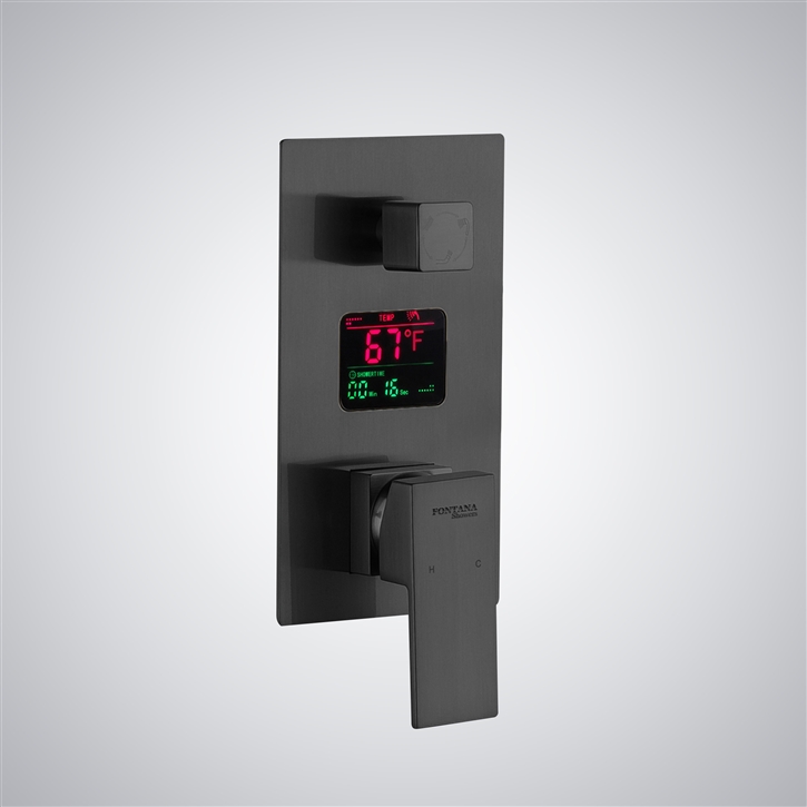 Fontana Pointe-a-Pitre Matte Black 3 Function Digital Display Luxury Shower Mixer