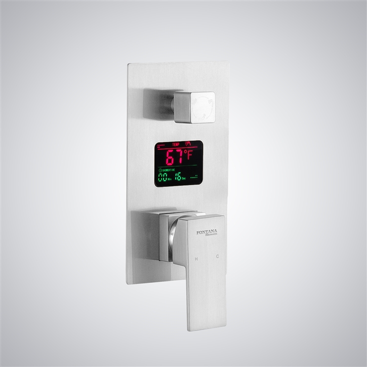 Fontana Pointe-a-Pitre Matte White 3 Function Luxury Shower Mixer With Digital Display