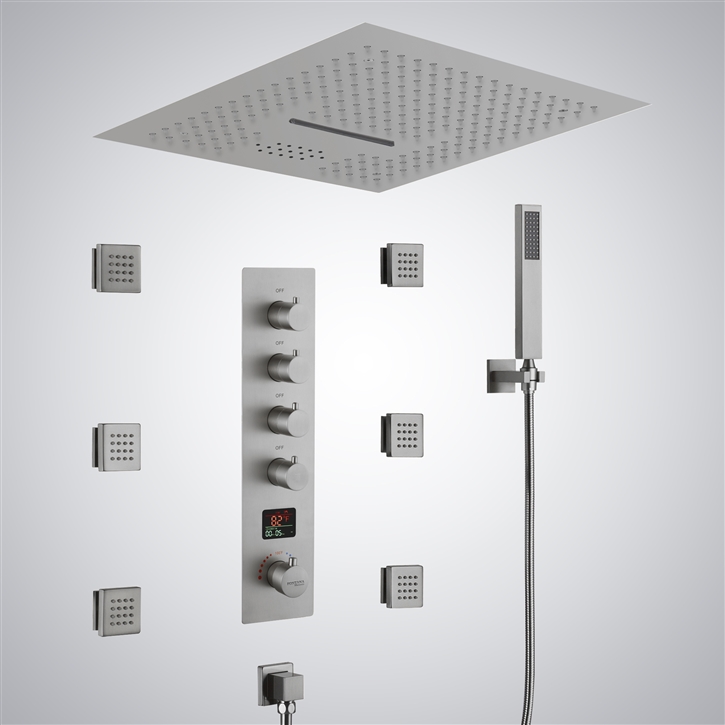 Fontana Brise Brushed Nickel Music Luxury Digital Shower Set