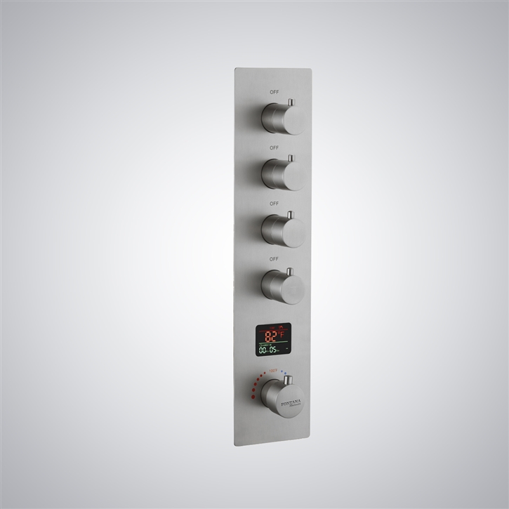 Fontana Flot Brushed Nickel Thermostatic Digital LED Shower Controller