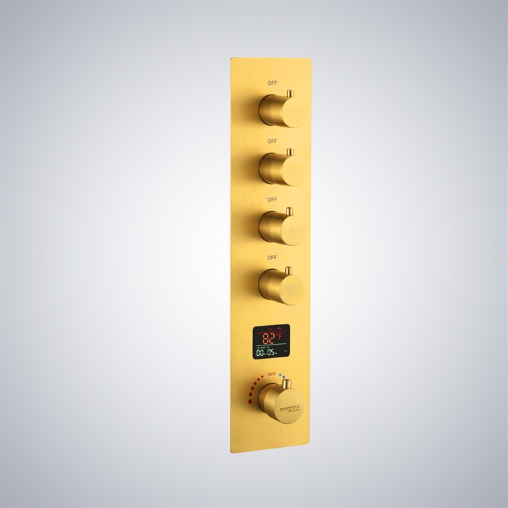 Fontana Flot Gold Hot And Cold LED Digital Luxury Shower Controller