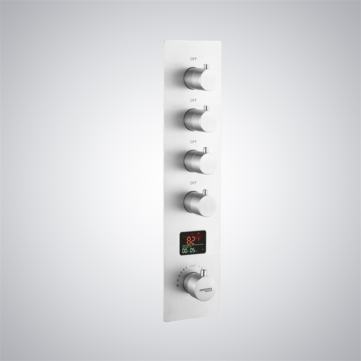 Fontana Flot Matte White Thermostatic Digital Display Luxury Shower Mixer