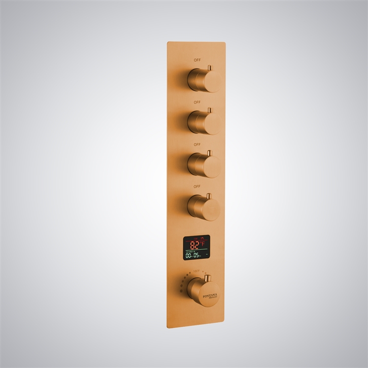 Fontana Flot Rose Gold Thermostatic LED Display Music Shower Controller