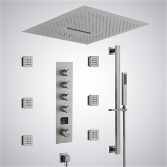 Fontana Matin Brushed Nickel Hot And Cold Digital LED Luxury Shower Set