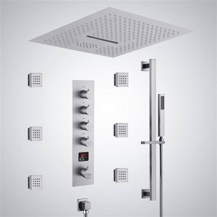 Fontana Matin Chrome Hot And Cold Digital LED Music Luxury Shower Set