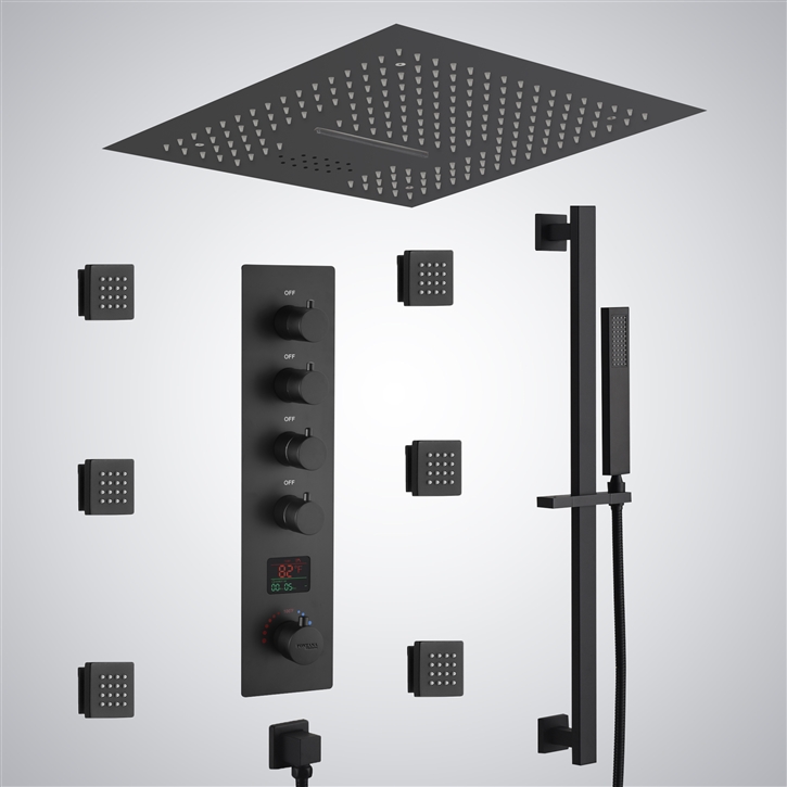 Fontana Matin Matte Black Multifunctional Digital Display Luxury Shower Set