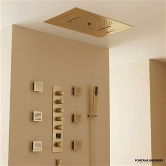 Fontana Klarfluss Champagne LED Hot And Cold Digital Luxury Shower Set