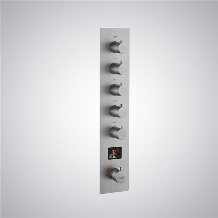 Fontana Douce Brushed Nickel Hot And Cold Digital Display Shower Mixer