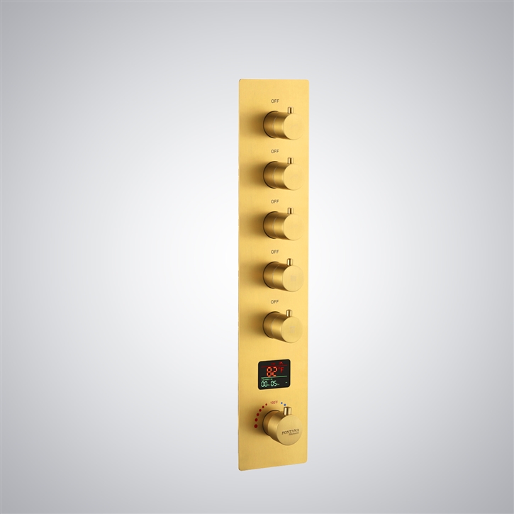 Fontana Douce Gold Thermostatic Shower Mixer With Digital Display