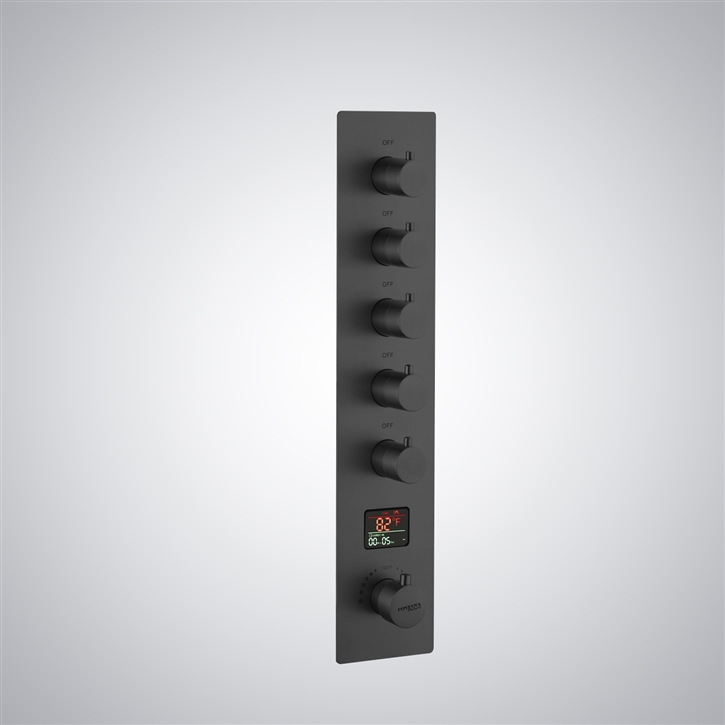 Fontana Douce Matte Black Thermostatic Luxury Digital Display Shower Mixer