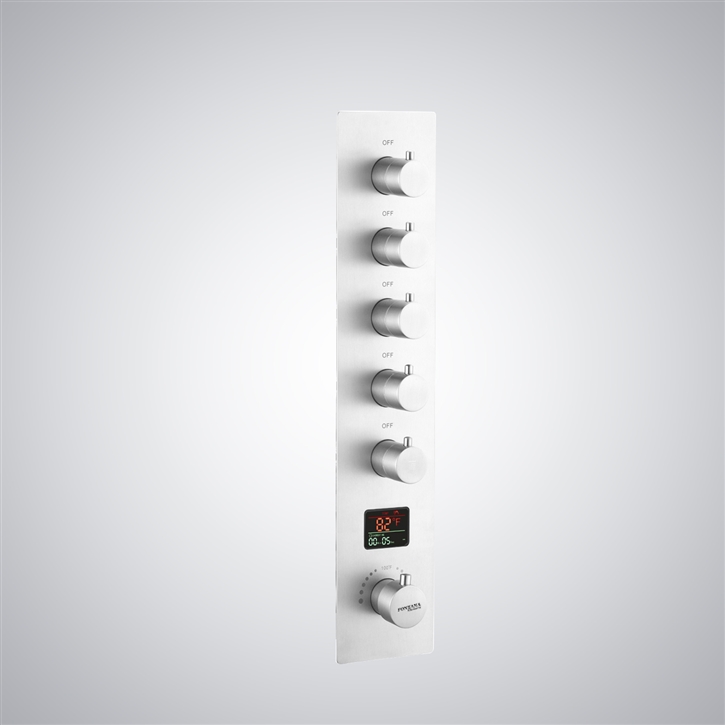 Fontana Douce Matte White LCD Digital Display Shower Mixer With Thermostatic