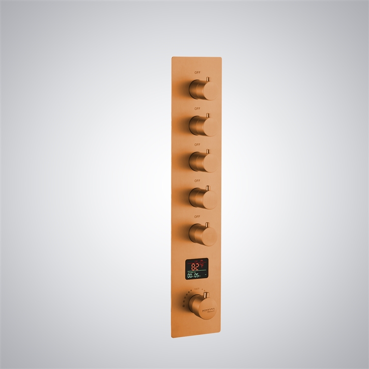 Fontana Douce Rose Gold Thermostatic LCD Digital Display Shower Mixer