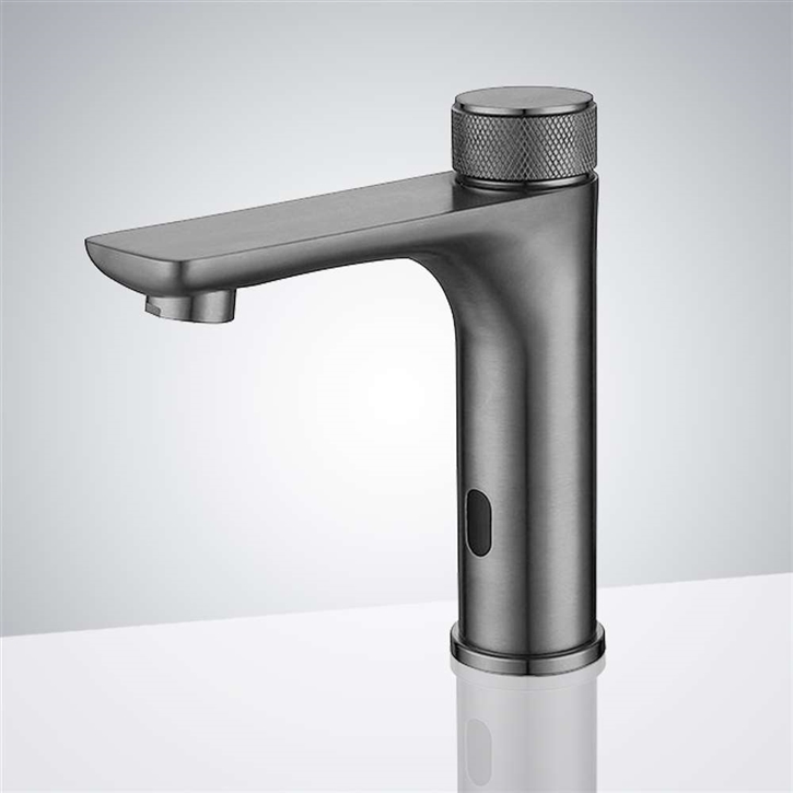 Fontana Tropfen Gun Metal Gray Luxury Touchless Bathroom Sensor Faucet