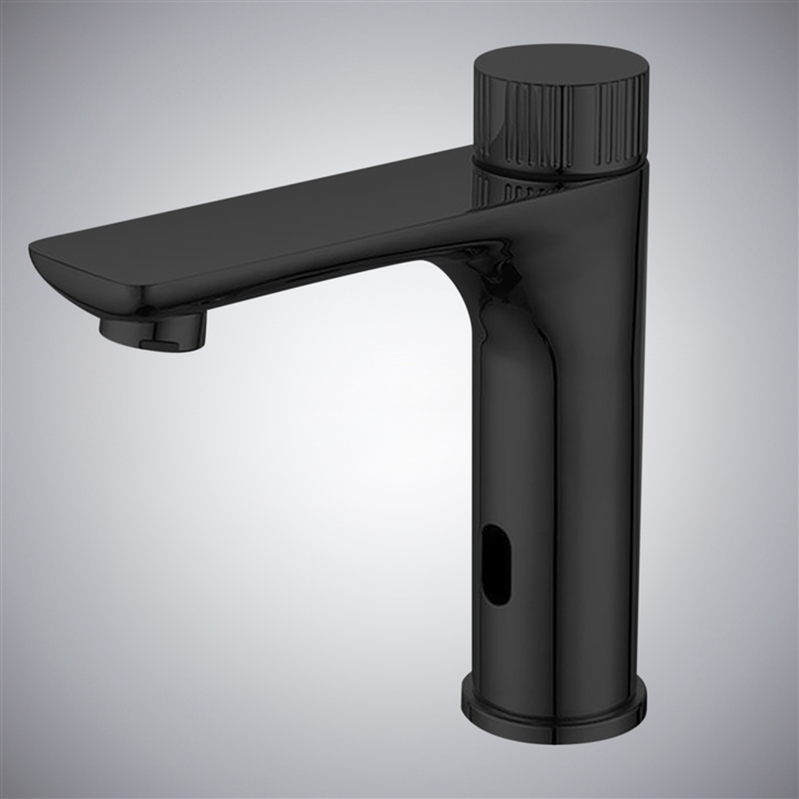 Fontana Tropfen Matte Black Deck Mounted Hot & Cold Basin Faucet
