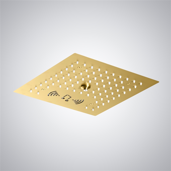 Fontana Licht Brushed Gold 4-Function LED Music Shower Head