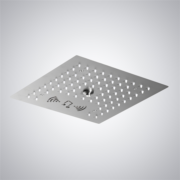 Fontana Licht Brushed Nickel LED Music Luxury Shower Head | 4 Function ...