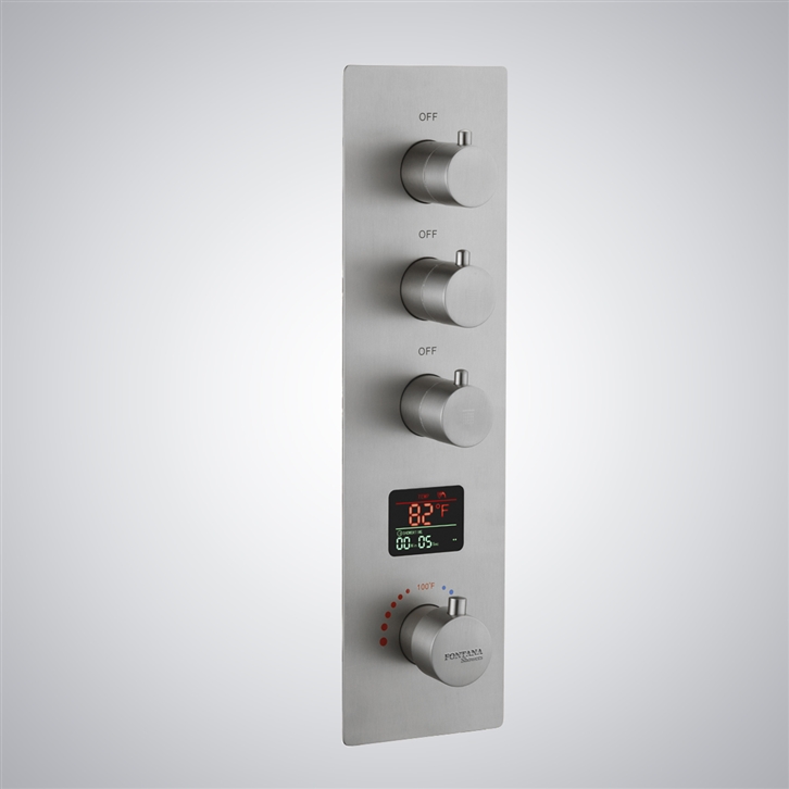 Fontana Nube Brushed Nickel Thermostatic Digital Luxury Shower Mixer